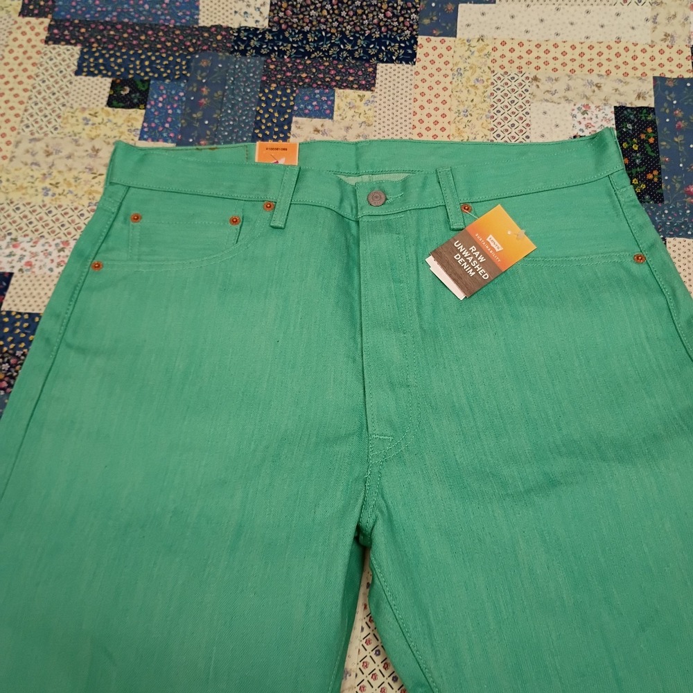 NWT Levi 501 Classic Button Fly Jeans Size 36x30 Raw Unwashed Shrink To Fit